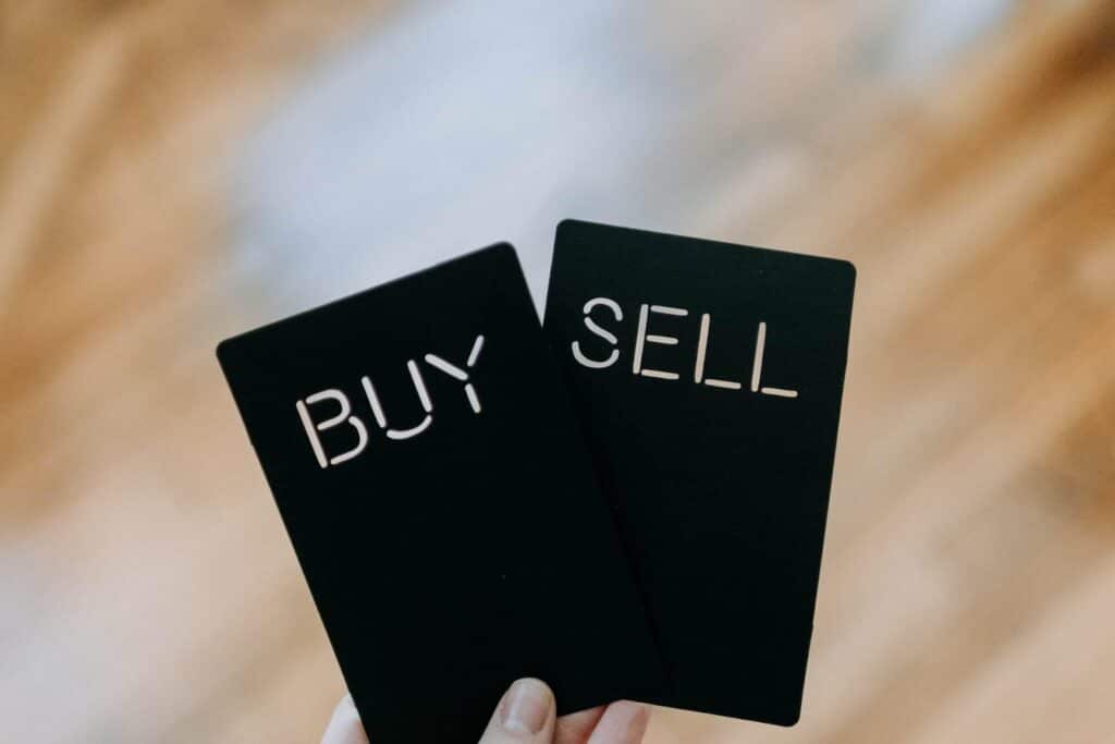 image showing buy and sell card